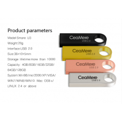 USB kľúč CeaMere 2.0 USB, 16 GB + redukcia na micro USB