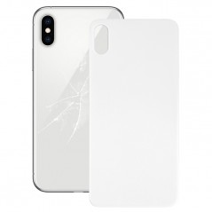 Sklo zadného krytu so zväčšeným otvorom na kameru OEM biele - Apple iPhone XS