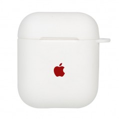 JBP Silicon case silikonový kryt+karabinka+logo pre Apple Airpods biela